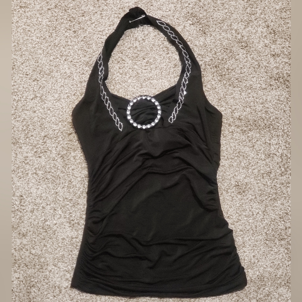 S. Black Uizio around the neck dress top